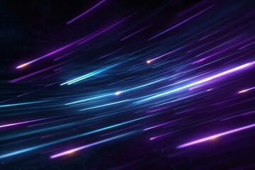 Abstract Speed Lines of Light Streaks Cascading Through a Digital Dark Cosmos for Dynamic Wallpaper