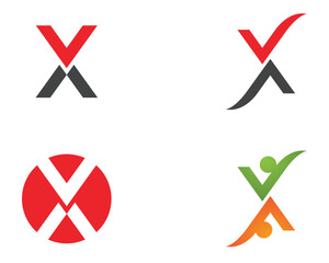 X Letter Logo Template vector icon design