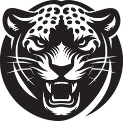 Black and White Jaguar Vector Illustration – Minimalist Wild Cat Silhouette Art	