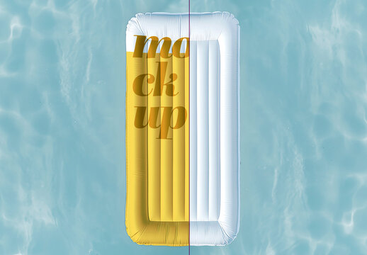 Mockup of Inflatable Pool Float for Custom Summer Designs in Top View