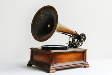 vintage mechanical music player with crank handle