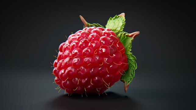3D Raspberry on Black