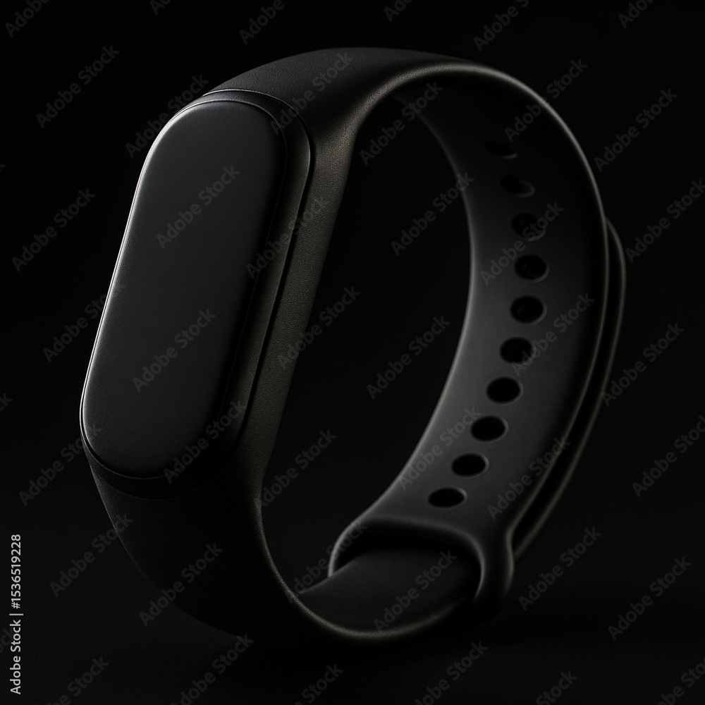 Poster black smartwatch with rectangular face and rounded corners.