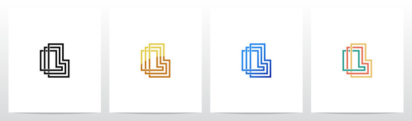 Outlines Parallel Lines Knit Initial Letter Logo Design L