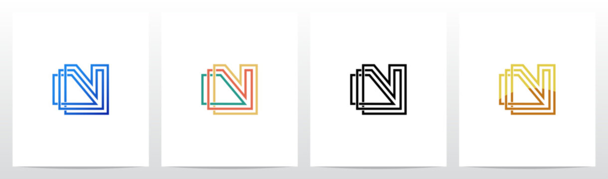 Outlines Parallel Lines Knit Initial Letter Logo Design N