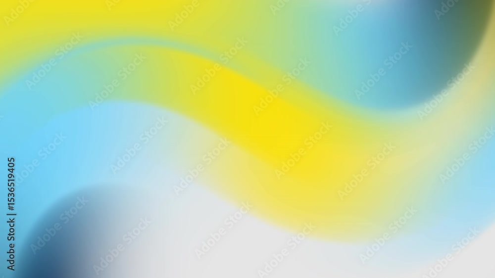 Poster Abstract Gradient Motion: Yellow and Blue Color Transition Background