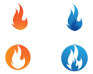 Fire flame nature logo and symbols icons template