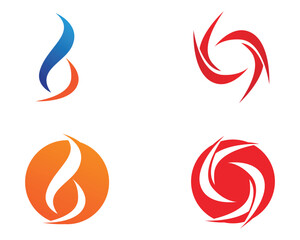 Fire flame nature logo and symbols icons template