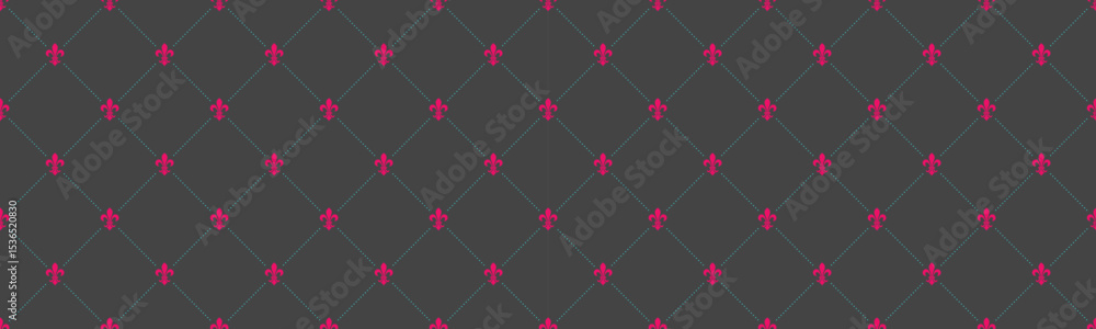 Poster elegant geometric pattern featuring a repeating diamond grid with fuchsia accents on a dark gray bac