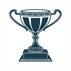 Simple Championship Trophy Icon Vector Illustration Championship Trophy Clean cup style design