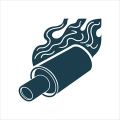 Exhaust Flame Burst Vector Illustration Exhaust Flame Single burst from a tailpipe