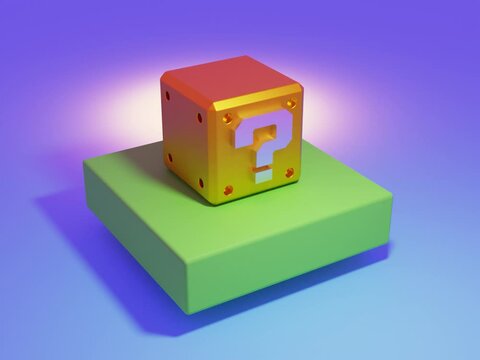 Dados magicos con interrogantes dando un salto con un giro perfecta para gaming(NO IA)