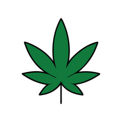 A cannabis green leaf vector art illustration
