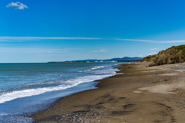 Panoramic photos taken inside the Sterpaia nature park in Riotorto Tuscany Italy