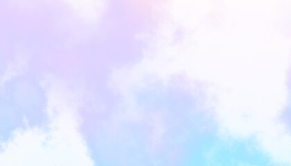 Pastel rainbow colorful soft cloud isolated on transparent background. Heaven unicorn abstract cloudy background