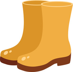 Bright Yellow Rubber Rain Boots