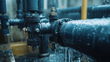 Leaking pipes in the rain