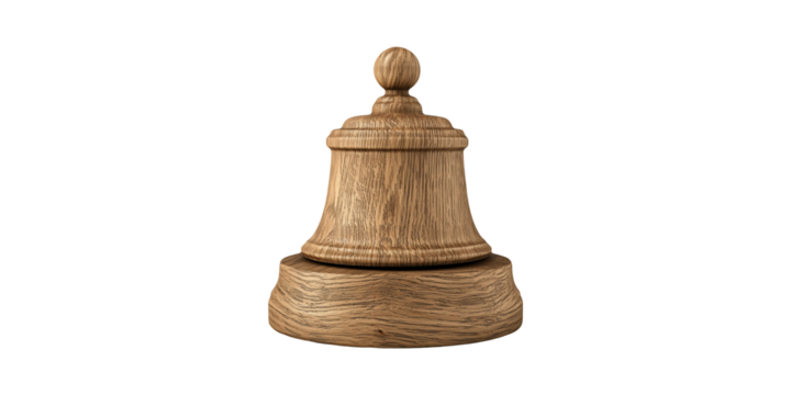 Wooden chess bishop piece isolated on transparent background
