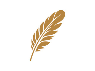 Obraz premium Flat Feather Symbol in Gold