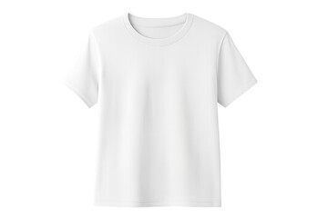 Minimalist white crew neck t-shirt lying flat, featuring short sleeves and clean design ready for graphic customization