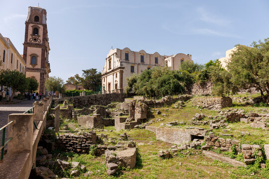 View of the Lipari Rock Archaeological Area, Sicily