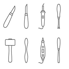 Set of tools including a hammer, a pair of scissors, and a pair of pliers