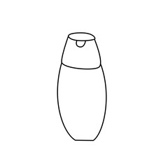 Black and white line art skincare bottle illustration vector isolated white background