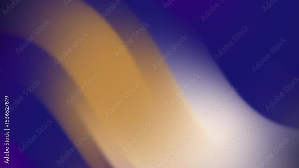 Aufkleber abstract fluid motion: golden waves flowing through deep blue gradient