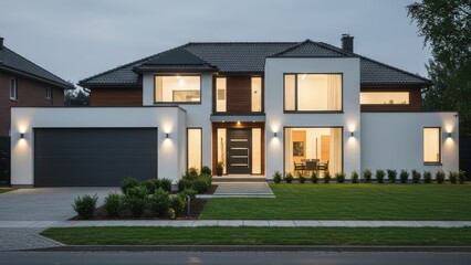 Modern Architectural Marvel: A breathtaking modern home showcases sleek lines, expansive windows, and sophisticated design, embodying contemporary elegance and architectural innovation.