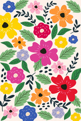 Abstract colorful wild flower illustration