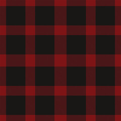 Purchase seamless check textile, school fabric background texture. Detailed plaid vector tartan pattern in maroon and black colors.