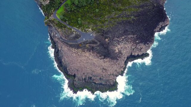 4K Drone Footage of Ponta do Queimado, Ponta e faro da Serreta,  Viewpoints Terceira, Azores