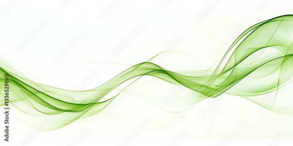 Poster dynamic olive toned waves on a soft gradient background creating a delicate abstract art style