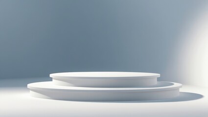 White Podium Minimal Studio Light Shadow Display Background