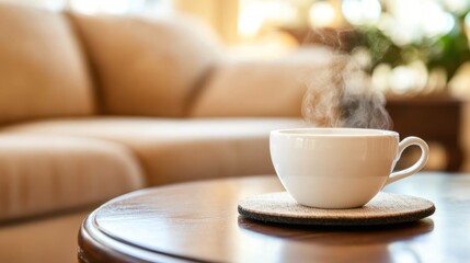 Warm drink on a table