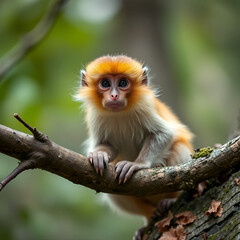 Naklejka premium golden snub nosed monkey shaanxi china