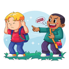 Kid Covers Ears During Bully Calling Loser