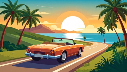 Retro Convertible Coastal Cruise