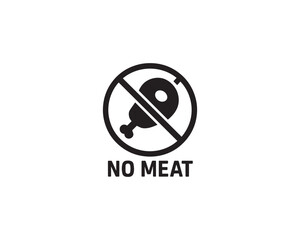 No Meat icon vector design art illustration