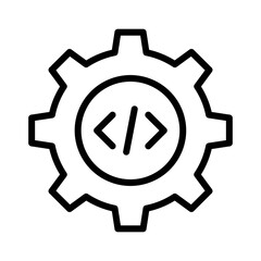 Gear Coding Strategy Icon Vector.
