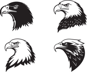 Obraz premium Eagle Head Collection Black and White Profiles