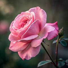 pink color rose in the garden AI ganretar