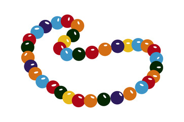 Beautiful colorful Bead bracelet isolated on white background - vector illustration 