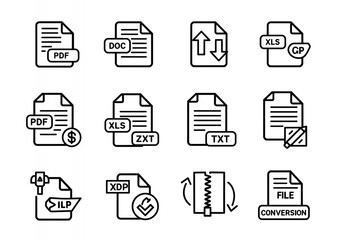 File Type Icon Set Collection - Document Format Symbols