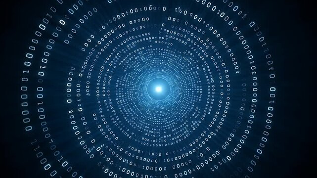 Digital binary code spiral