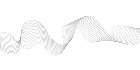 Fototapeta premium Abstract wave blend lines on transparent background. Design for banner, wallpaper, background and many more. Undulate Grey Wave Swirl, frequency sound wave, twisted curve lines with blend effect. 