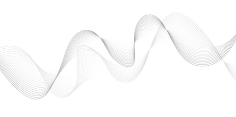 Abstract wave blend lines on transparent background. Design for banner, wallpaper, background and many more. Undulate Grey Wave Swirl, frequency sound wave, twisted curve lines with blend effect.	
