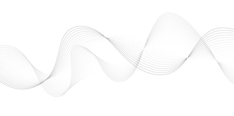 Abstract wave blend lines on transparent background. Design for banner, wallpaper, background and many more. Undulate Grey Wave Swirl, frequency sound wave, twisted curve lines with blend effect.	
