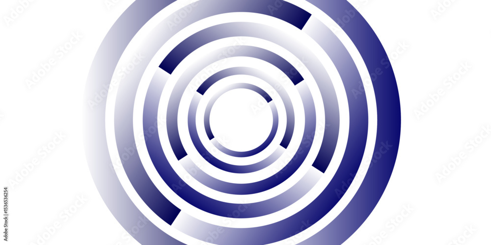 Poster title: concentric linear offset white and color gradient rings of circles steps from top background 