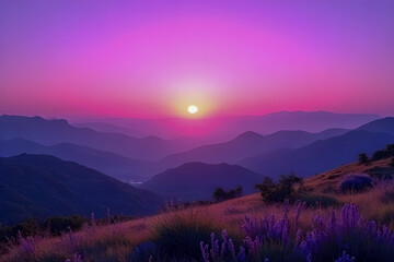 sunrise in the mountains